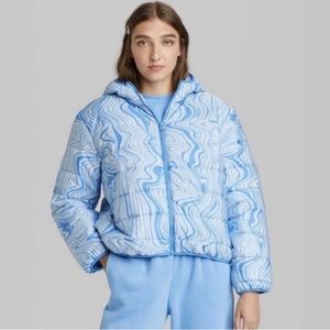 Wild Fable Blue & White Winter Jacket
